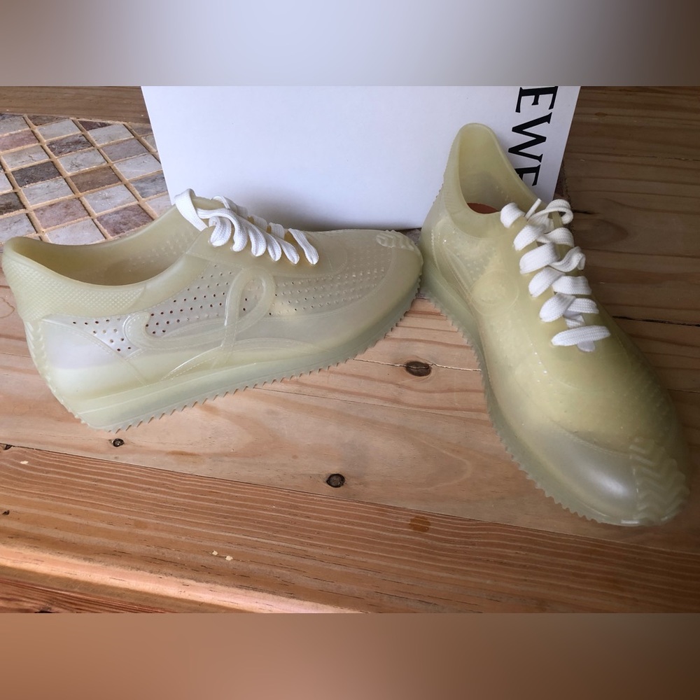 Brand new in box Loewe jelly yellow sneakers runway size 40